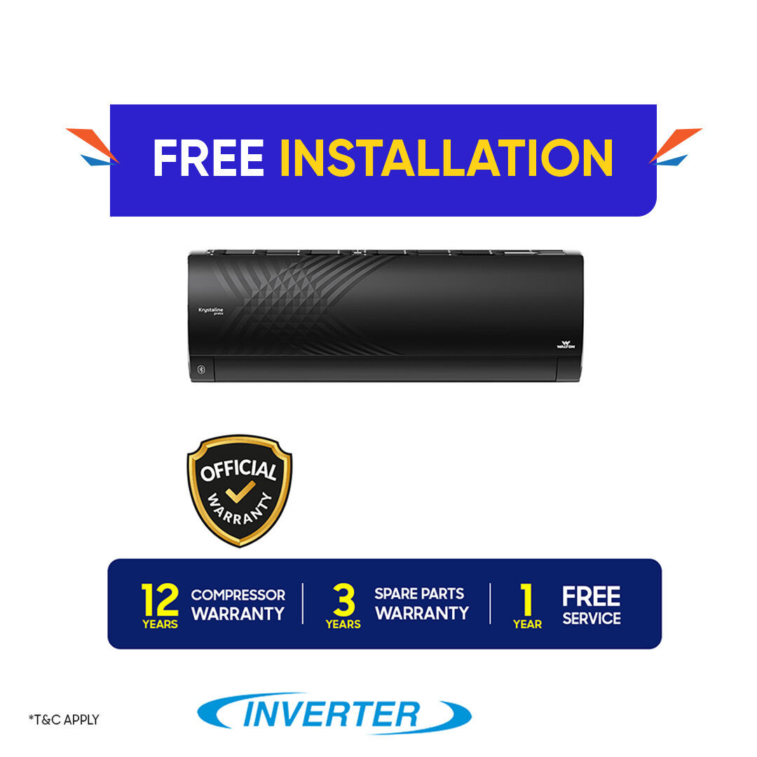 Walton 1.5 Ton Intelligent Inverter Air Conditioner [WSI-KRYSTALINE (PRETO)-18M (Bluetooth)]
