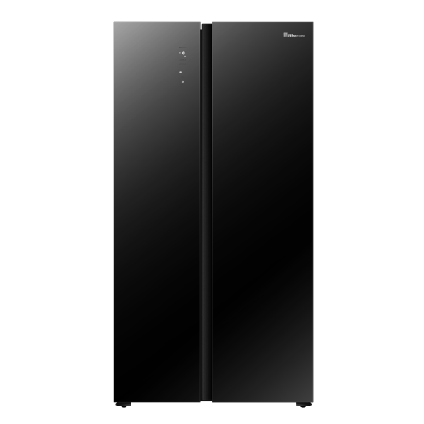 Hisense 566 L Side by Side Refrigerator-Black (Glass Door) RS67W4NV