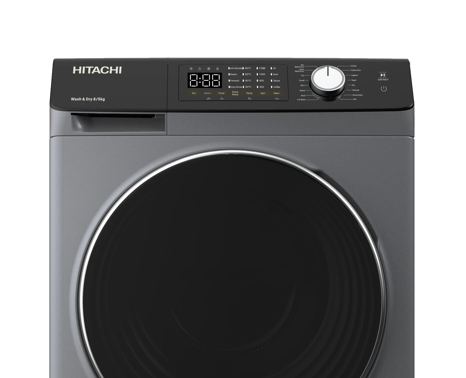 Hitachi Front Loading Inverter Washer Dryer Washing Mahcine | D802HVOS | Wash 8kg / Dry 5kg