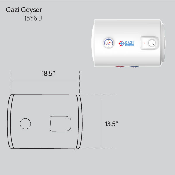 15Y6U Gazi Geyser-15 Litre