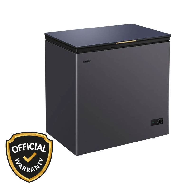 Haier 142L Glass Door Chest Freezer (HCF-175SGM)-Premium Ash Blue