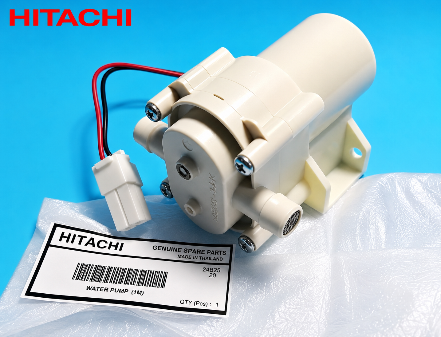 Hitachi genuine spare part, specifically a water pump (model IM) used for ice makers in refrigerators