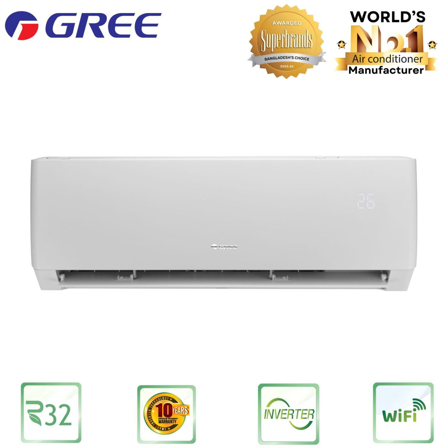 GS-24XPUV32-Gree Pular Split Type Air Conditioner (Inverter-2.0 TON)
