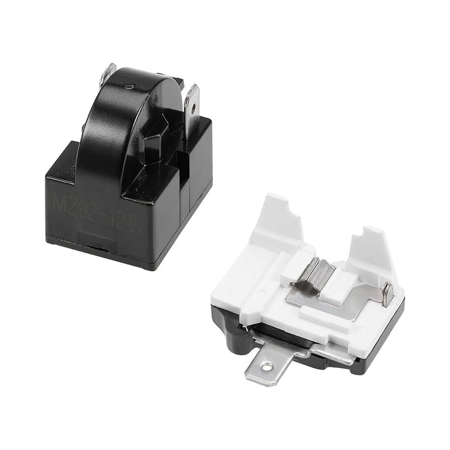 Refrigerator PTC Start Relay 12 Ohm 2-Pins + Freezer Compressor Thermal Overload Protector