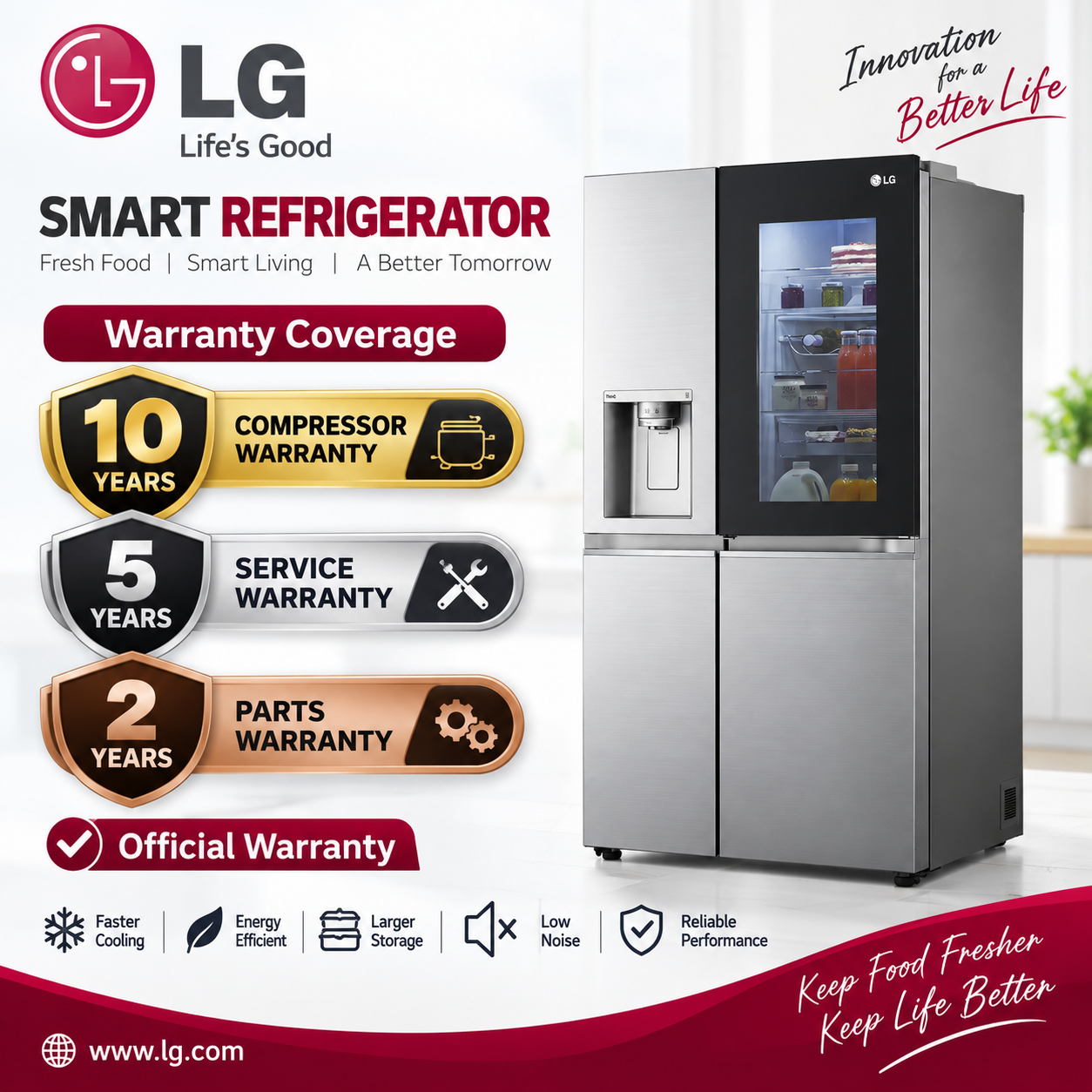 617L SIDE-BY-SIDE-FRIDGE WITH INSTAVIEW DOOR-IN-DOOR™ IN NEW NOBLE STEEL