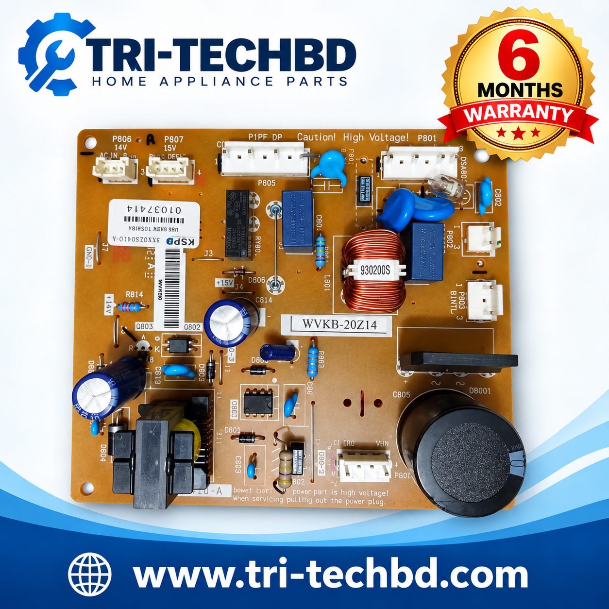 Toshiba inverter refrigerator power supply circuit board (model WVKB-20Z14)